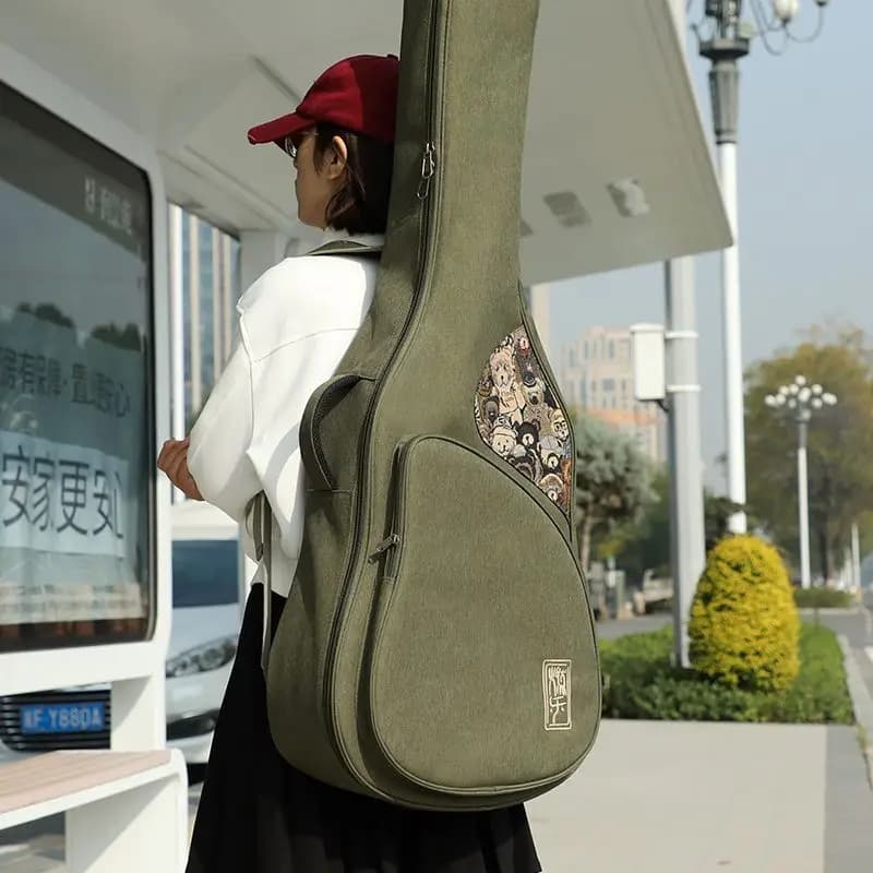 40/41 Inch Folk Guitar Bag Thickened Shoulders Portable Shockproof Durable Folk Guitar Backpack Musical Instrument Accessories