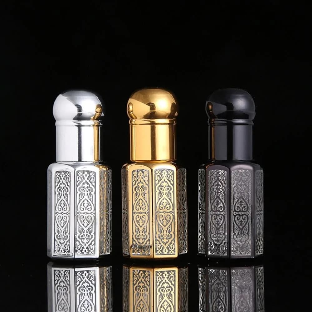 Bottiglie di oli essenziali riutilizzabili di lusso da 3/6/12ML bottiglia di profumo vuota bottiglia contagocce portatile contenitore liquido abbronzante Vintage