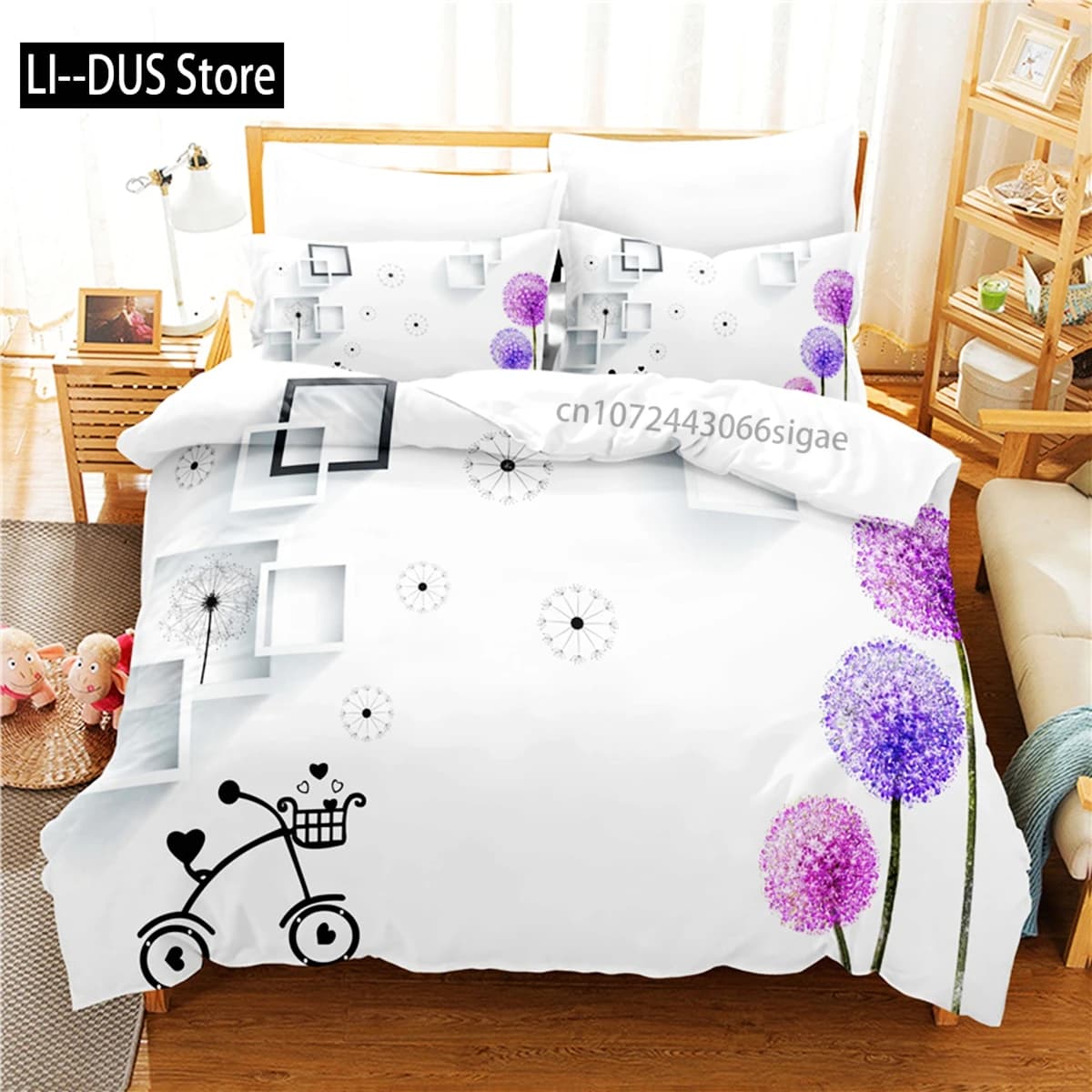 Set biancheria da letto con stampa dal design creativo Set copripiumino Set biancheria da letto 3d Stampa digitale Set biancheria da letto queen size Design alla moda