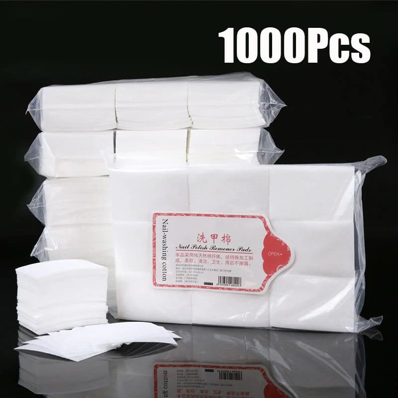 100/1000Pcs Nail Cotton Polish Remover Wipes Gel Clean Manicure Napkins Lint-Free Wipes Cleaner UV Gel Polish Paper Pads Towel