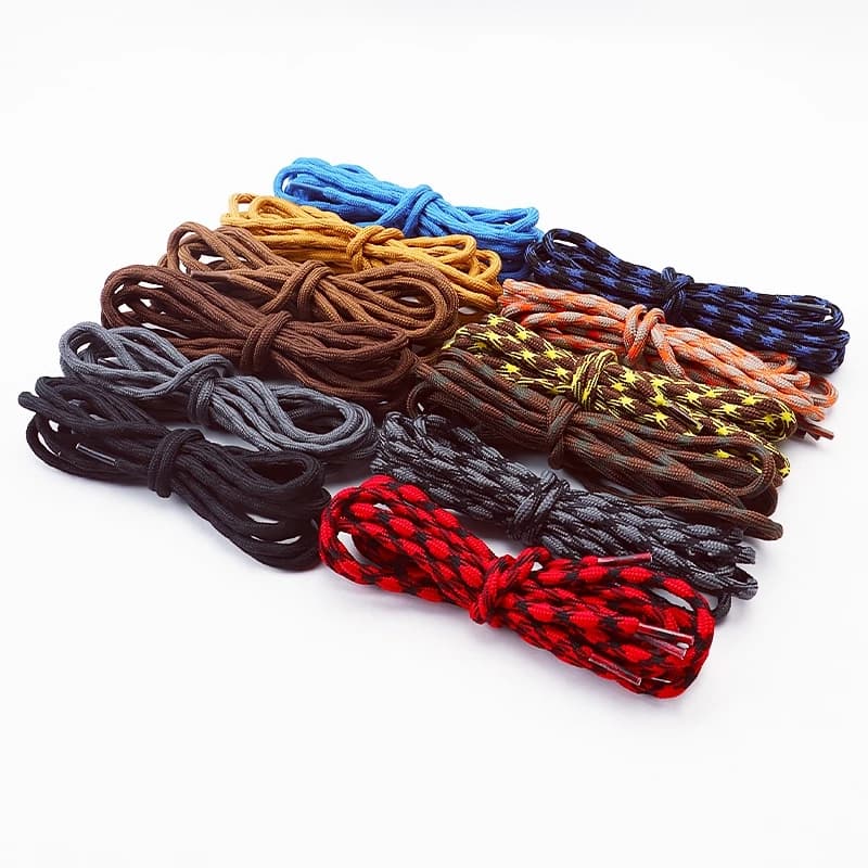 Lacci per stivali rotondi Lacci per scarpe resistenti e durevoli per stivali Stivali da lavoro e scarpe da trekking Lacci intrecciati a croce doppia sferica