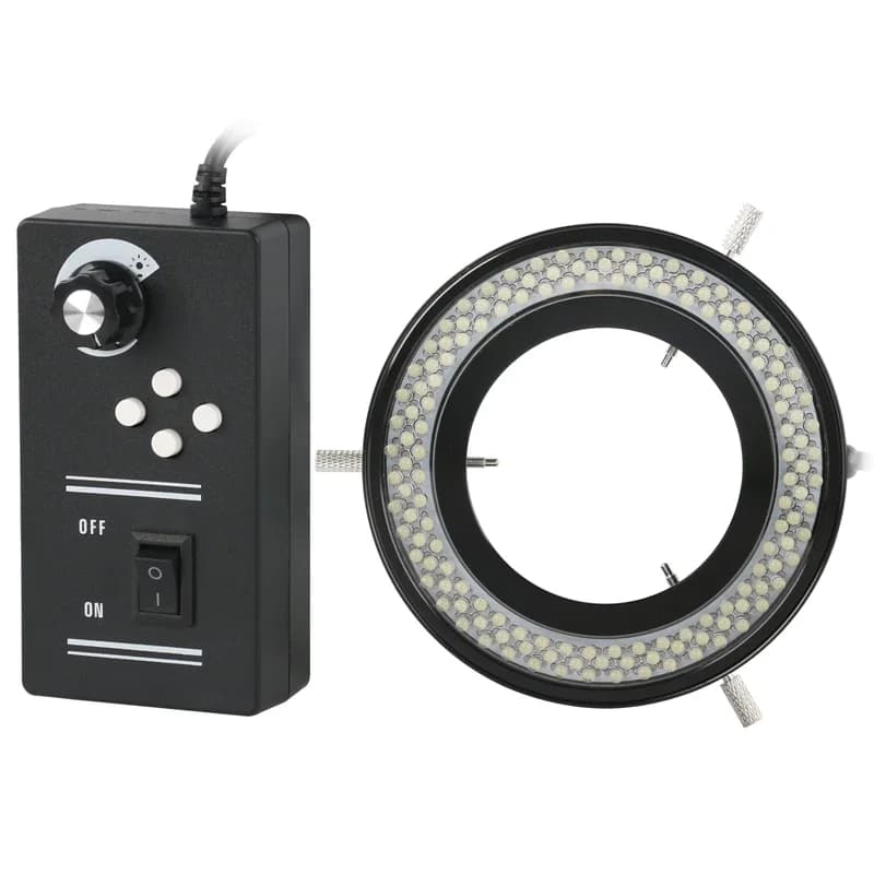 Four Zone Industrial Ring Lamp with Four Wheel Full Traction Adjustable Independent Brightness 144 64 LED for Camera for stereo microscope