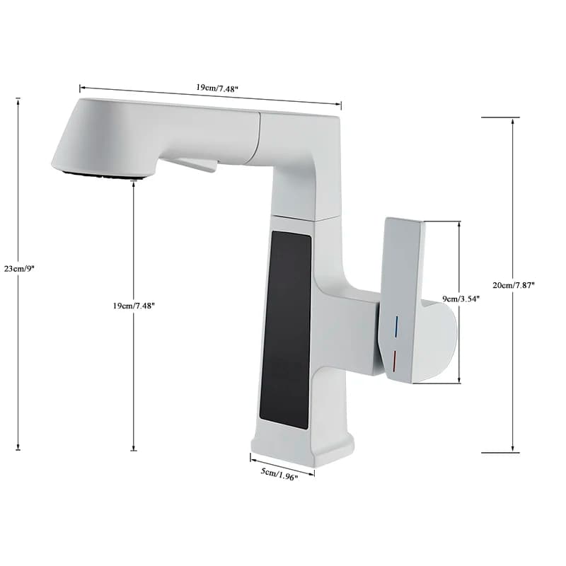 Rubinetto per lavabo a temperatura, getto estraibile, beccuccio per doccia, montaggio su piano, miscelatore per acqua calda fredda, gru per vasca da bagno