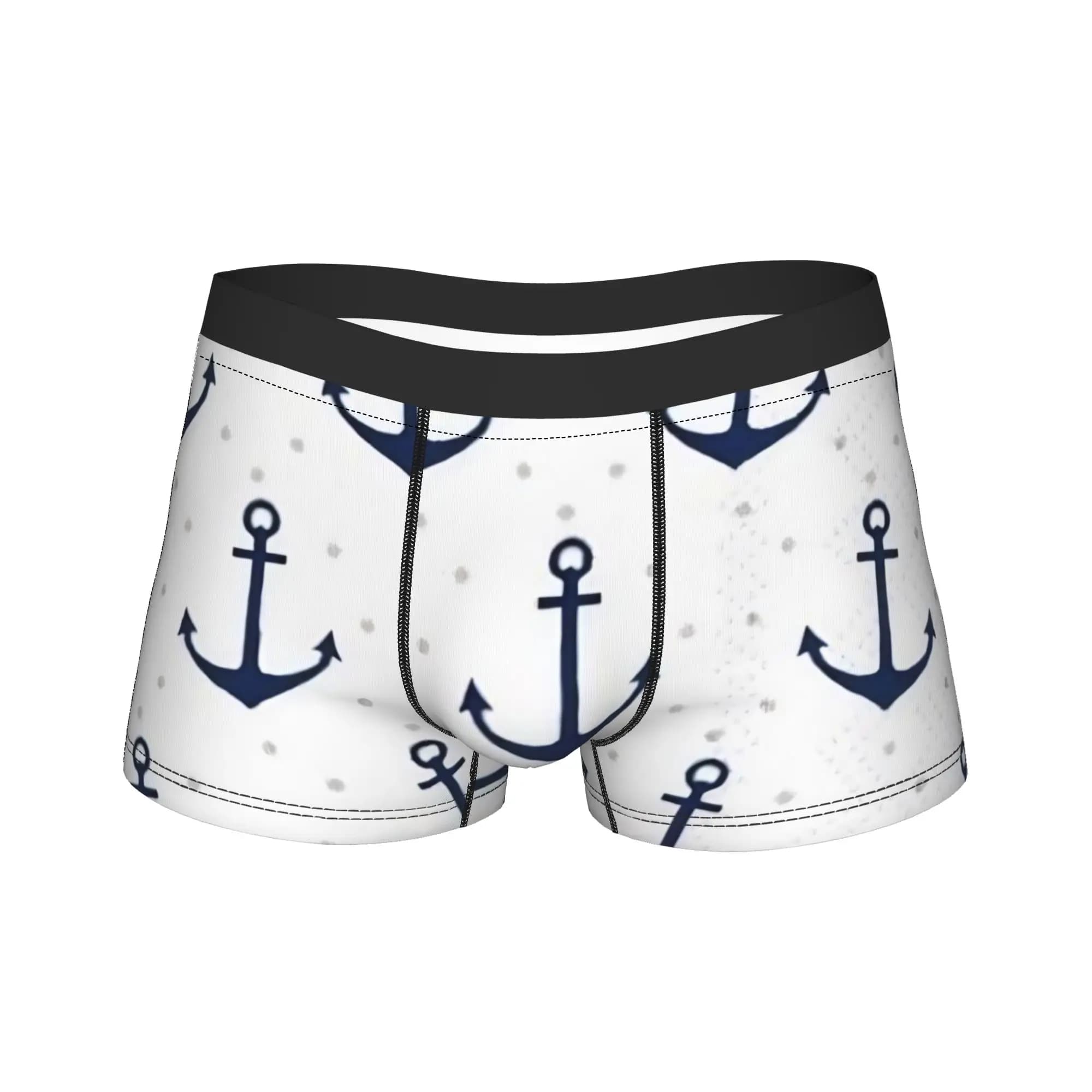 Boxer da Uomo con Design Ancora Nautica e Barca, Morbidi e di Tendenza, in Offerta, Regalo di Compleanno
