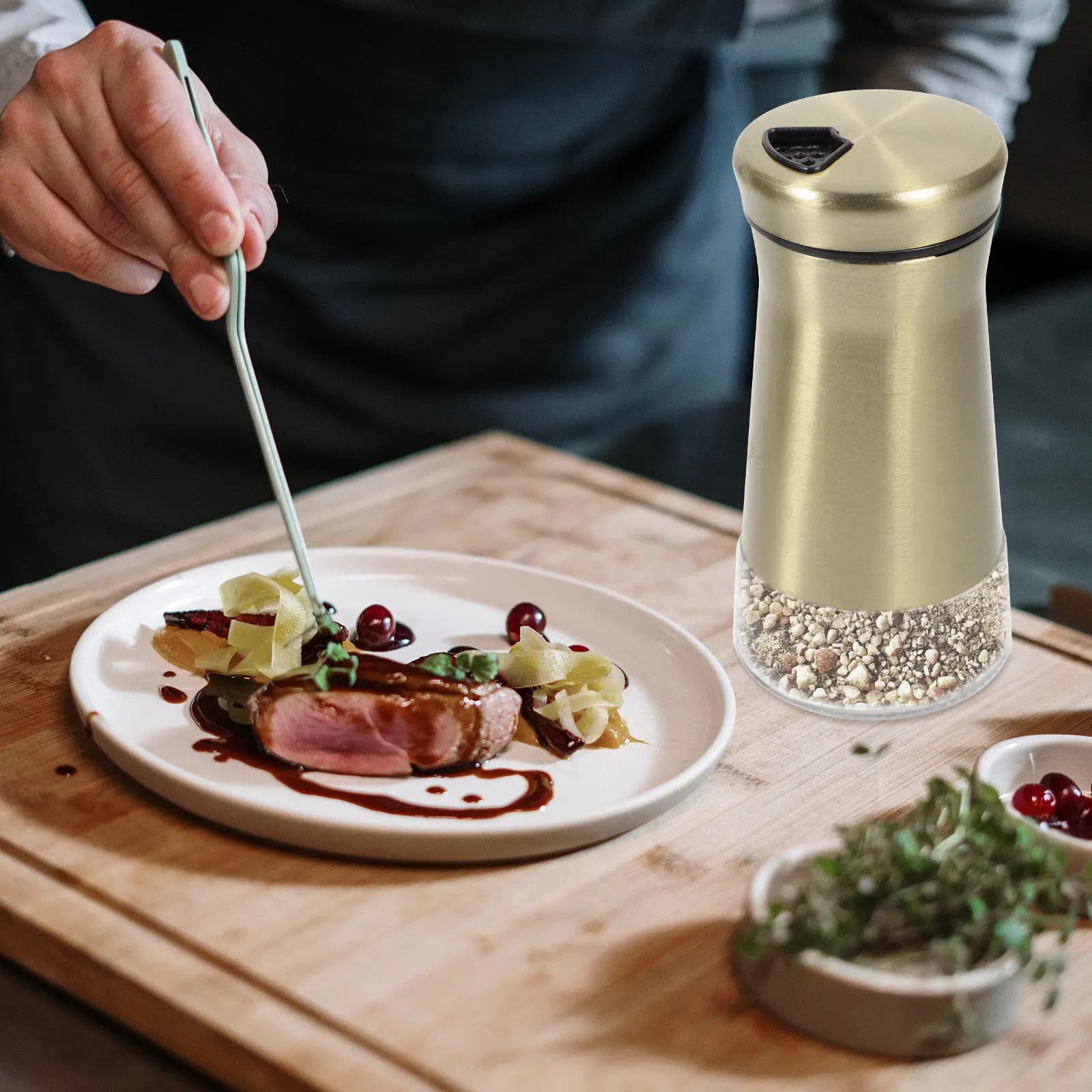 Set di 2 Contenitori per Spezie da Cucina, Bottiglie Trasparenti per Sale, Pepe e Zucchero, Ermetici per Conservazione Condimenti