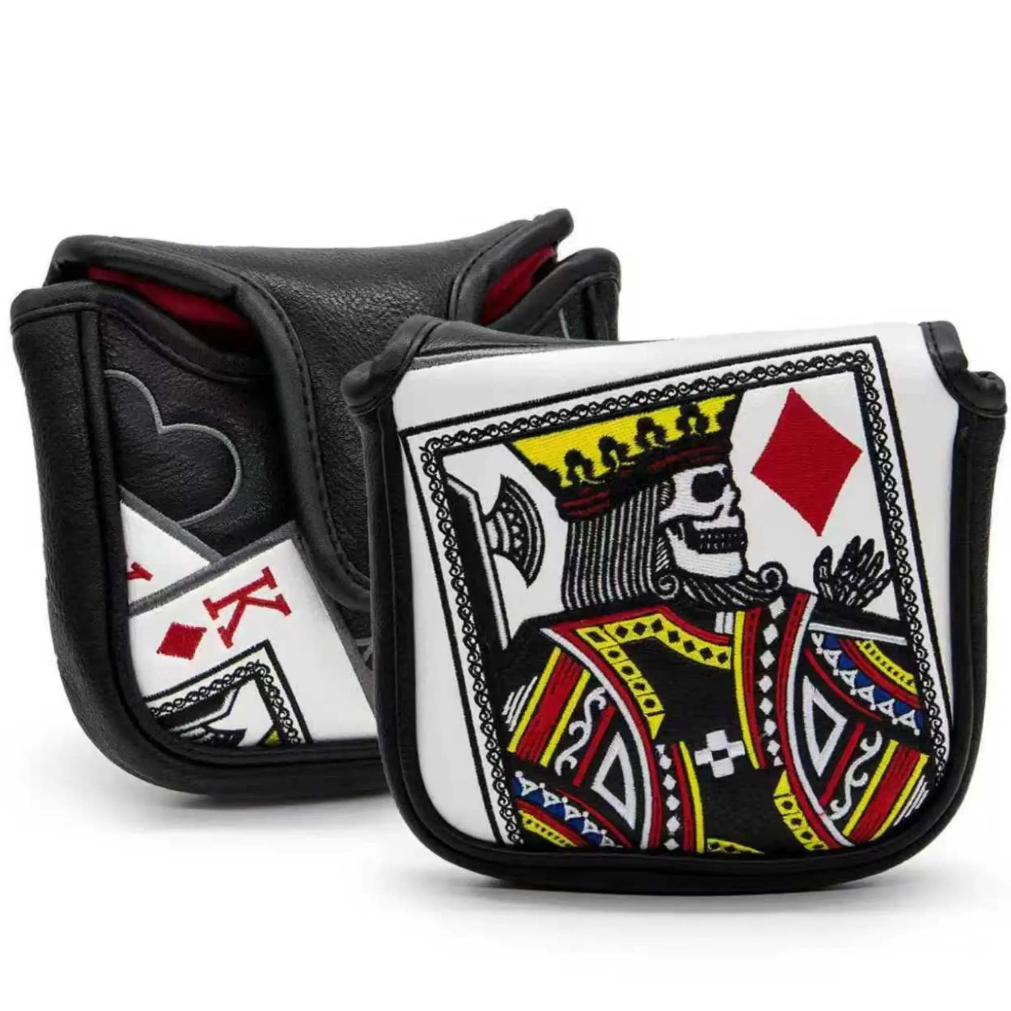 Putter con mazzuolo ricamato King Of Hearts con chiusura magnetica per la maggior parte delle marche, accessori da golf per uomini, golfisti, regalo di Natale
