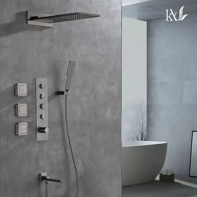H59 Brass Thermostatic Shower System Concealed Rainfall Mixer Set for Hotel Projects Bespoke Commercial Grade Fixtures