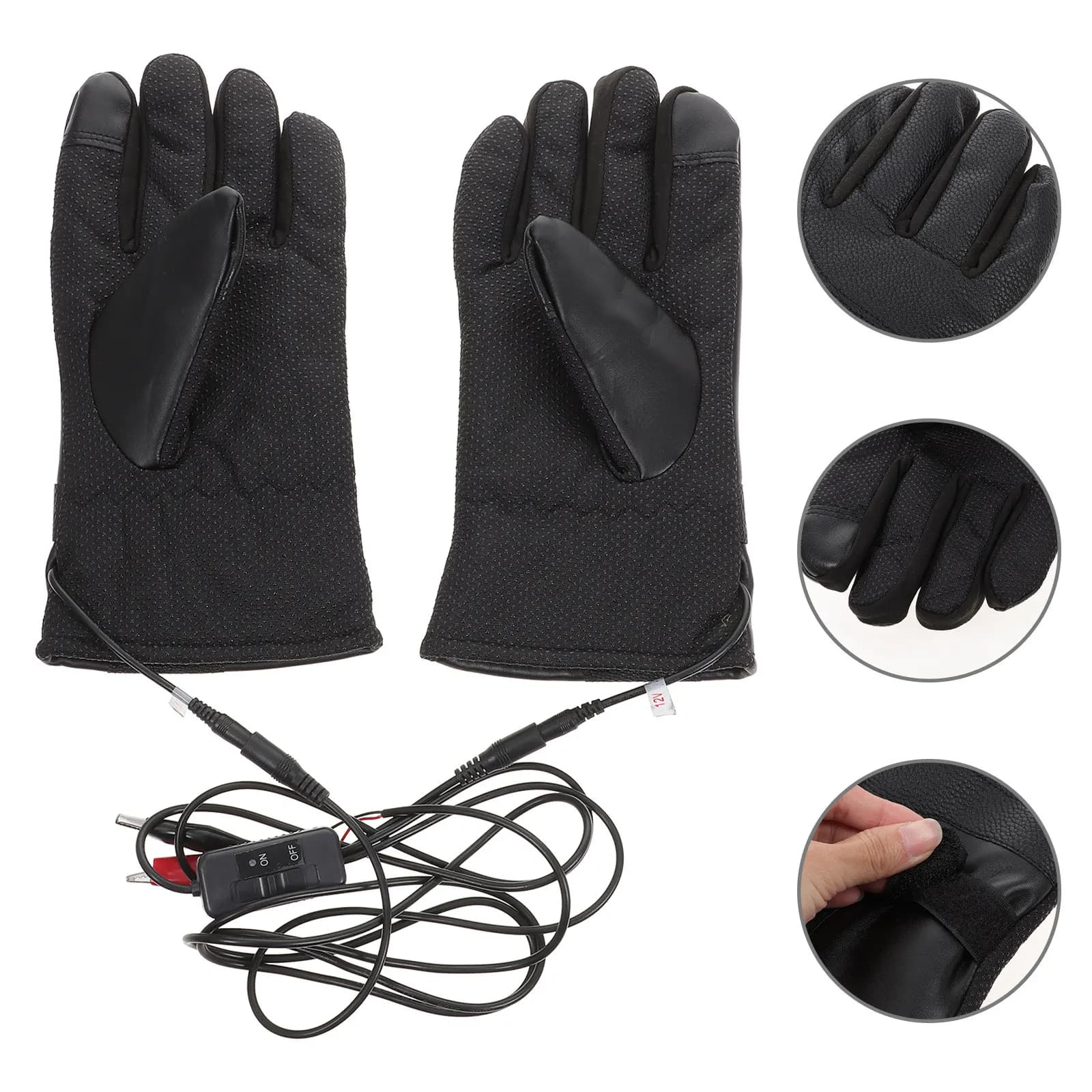 1 Paio di Guanti Riscaldati Regolabili per Moto, Scaldamani Elettrici Invernali, Guanti Termici Caldi per Uomo e Donna, per la Guida Invernale