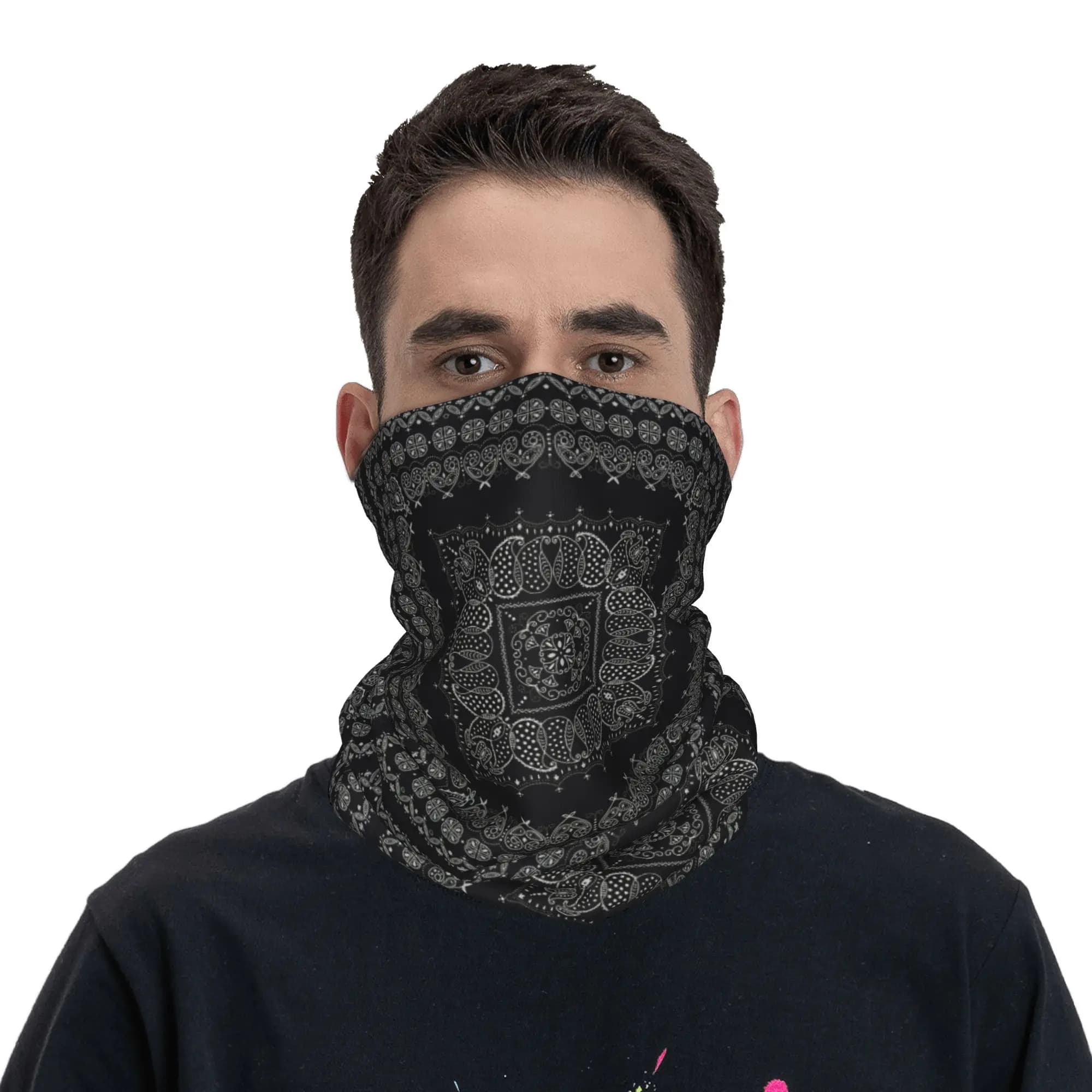 Sciarpa Vintage Paisley Bandana con Stampa, Maschera Multifunzione per Collo e Viso, Antivento per Sport all'Aperto Uomo Donna Adulti