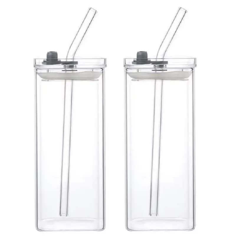 Bicchieri MAKE-Glass, tazze quadrate da bar, bicchieri da cocktail con cannucce, bicchieri per succo, birra, vino, bicchieri per bevande per feste
