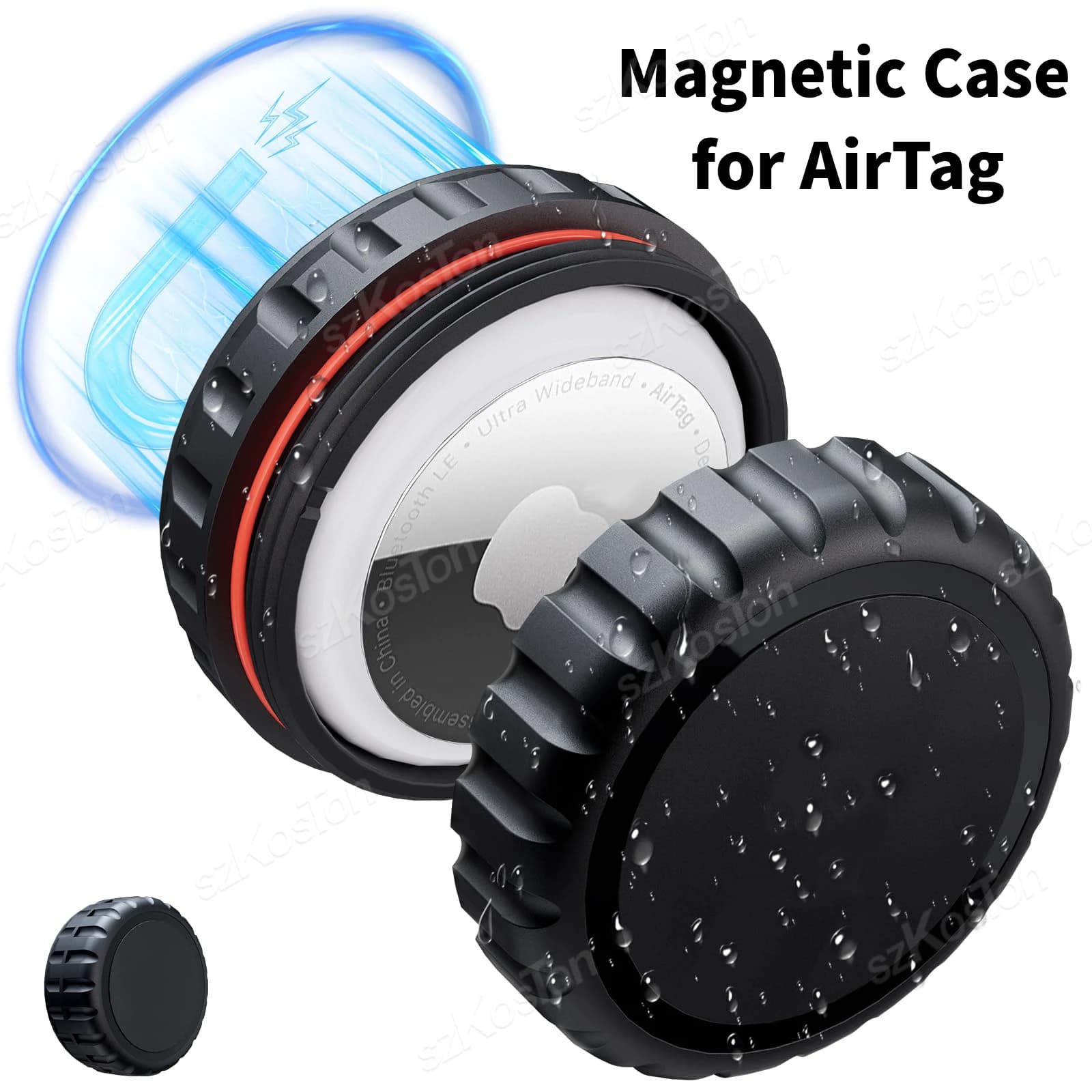 Custodia magnetica ultra resistente per AirTag Bike Car Supporto per localizzatore GPS nascosto Custodia protettiva antiurto impermeabile per Air Tag