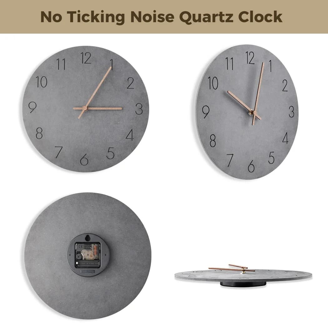 Wooden wall clock No ticking noise Silent quartz watch Battery powered MDF wall clock Modern Nordic design Simple home decor