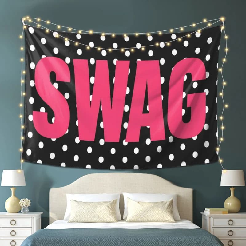 VIKAMA SWAG Tappezzeria a pois con nastro a contrasto, decorazione trendy per la camera da letto, sfondo fotografico ideale per l'arredamento casual della casa
