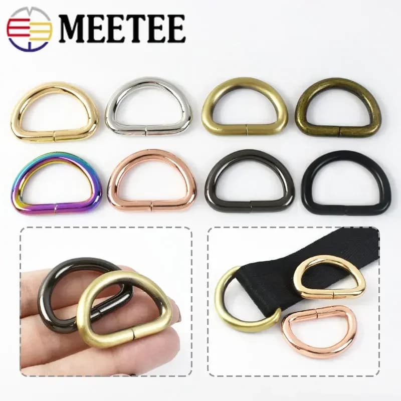10/20/50 pz Meetee 25mm metallo O Dee D fibbie ad anello chiusura a fettuccia borse fai da te tracolla cintura collare per cani catena accessori Hardware