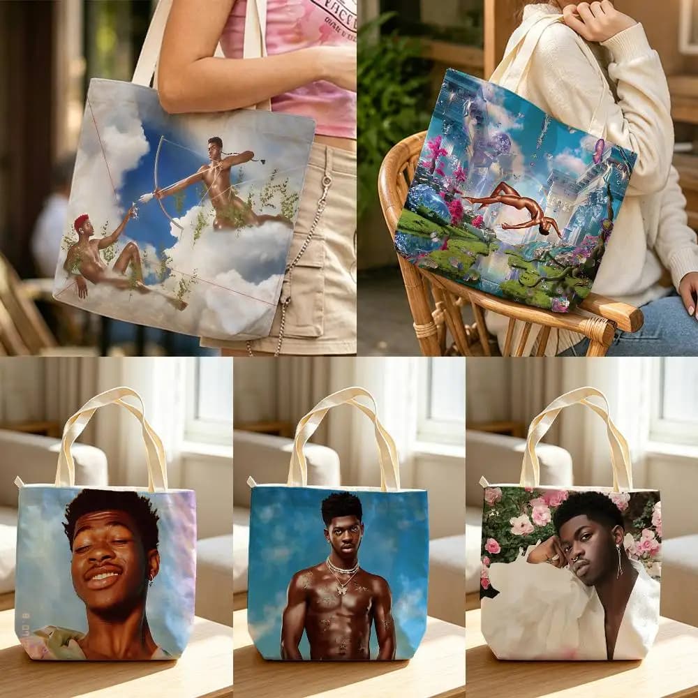 Old Town Road Lil Nas-X Waterproof Lined Canvas bags suitable for going to class, shopping, gifts, and commuting