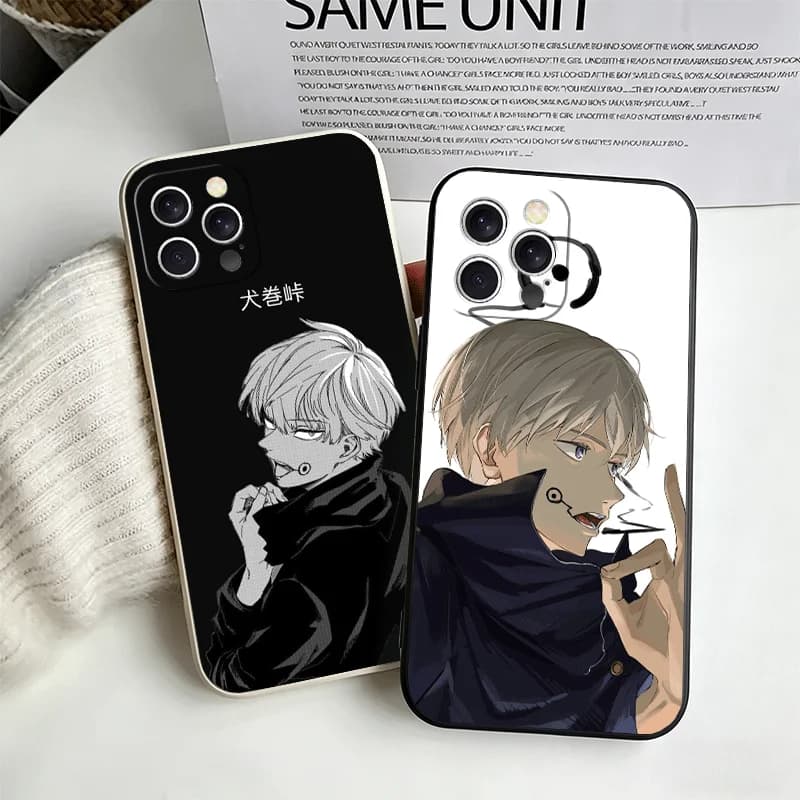 Anime Inumaki Toge JUJUSU Soft Phone Case For Iphone 16 17 Pro Max 17E 16E 14 15 Plus 12 13 7 8 SE Black White Couple Cover