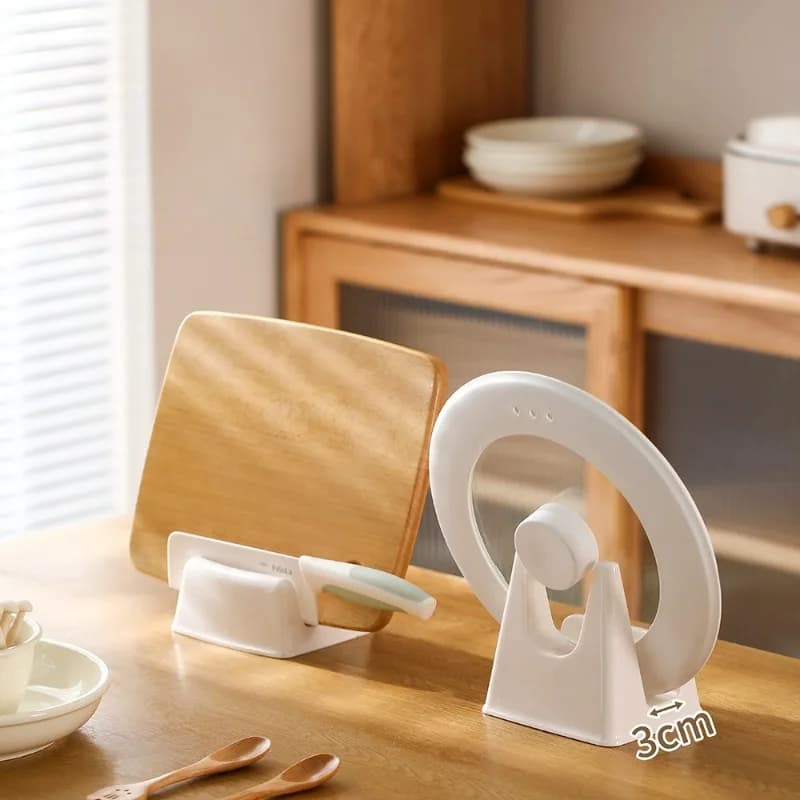 Kitchen pot holder, cutter holder, eco-friendly plastic, space saving, no need to drill, holder