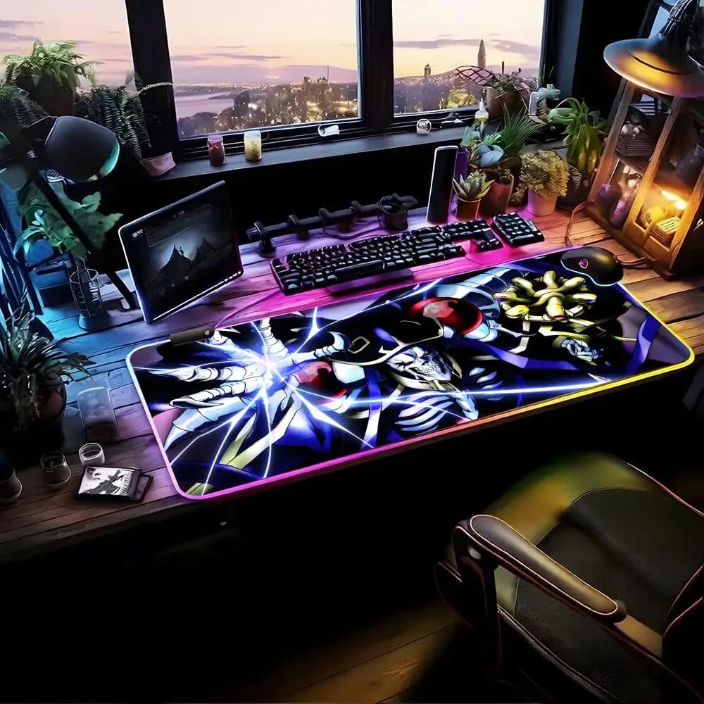 Tappetino per Mouse RGB da Gaming, Tappetino da Scrivania HD per Gamer, Grande Mousepad XXL con Illuminazione LED