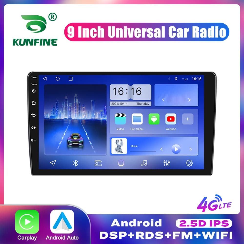 9 pollici 2GB RAM 32GB ROM Android autoradio lettore Video multimediale universale auto Stereo GPS BT Carplay controllo del volante