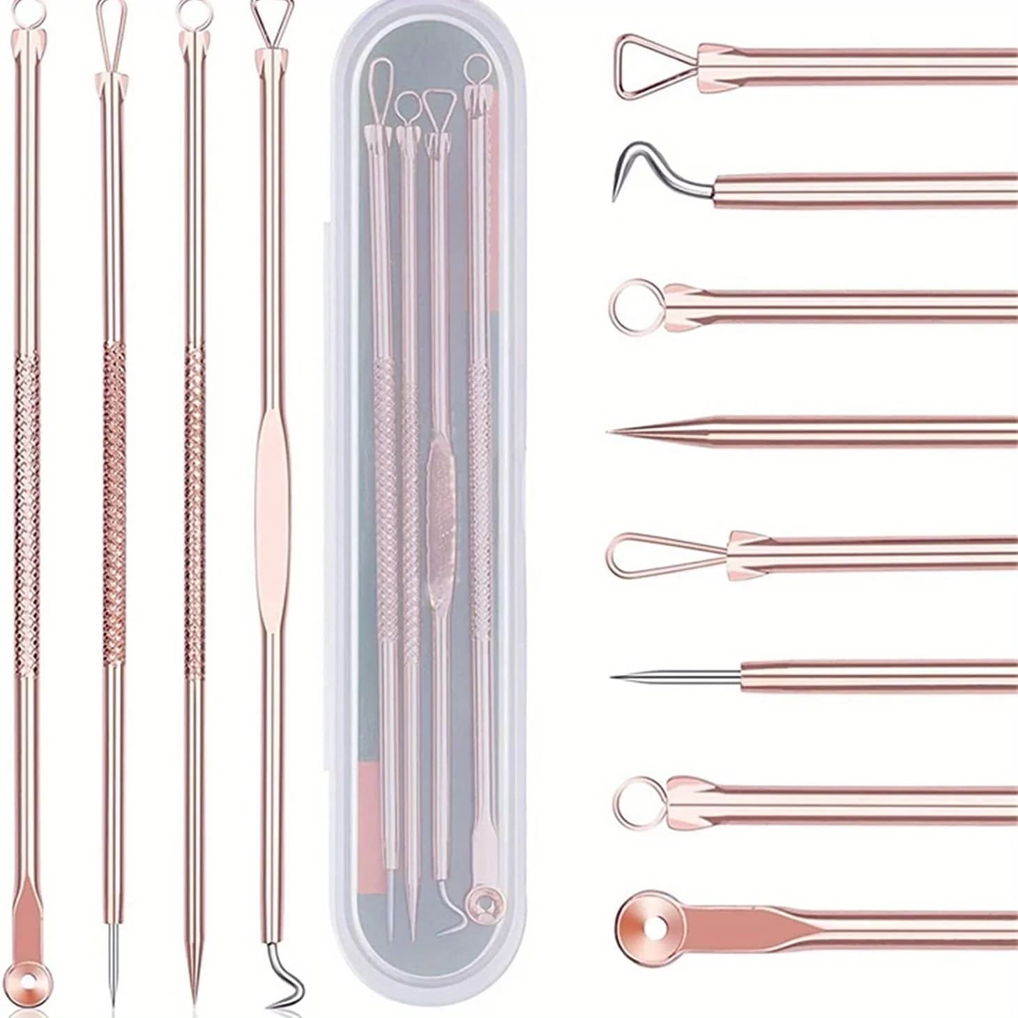 Stainless steel black and acne points removal set - Skin care tools in 4 pieces, remove acne, black spots, leave skin smooth