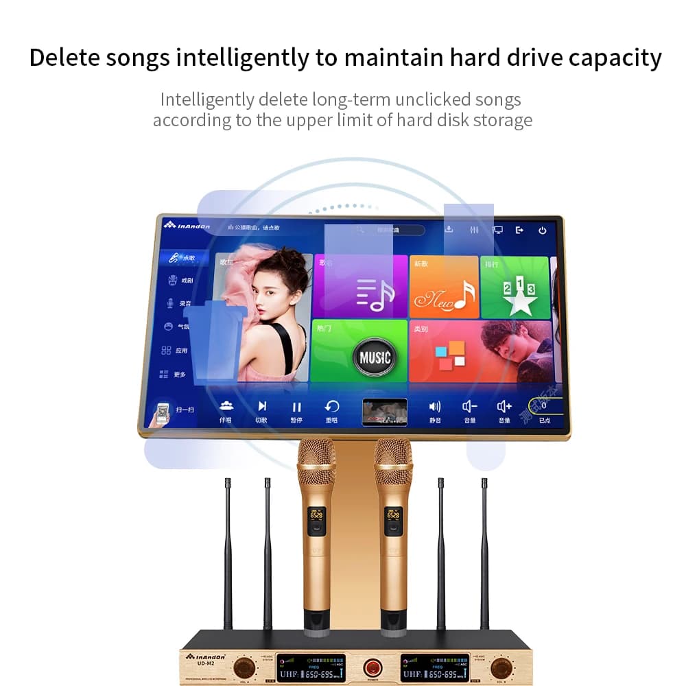 2026 Vendita Calda Canzoni Portatili Sistema Kareoke 21.5 "4T Videoke KTV Karaoke Machine Player Professionale con Touch Screen