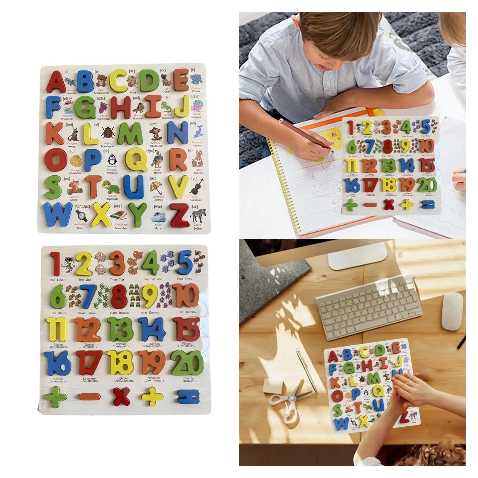 Puzzle in legno, gioco da tavolo educativo, blocchi interattivi per bambini dai 3 ai 5 anni