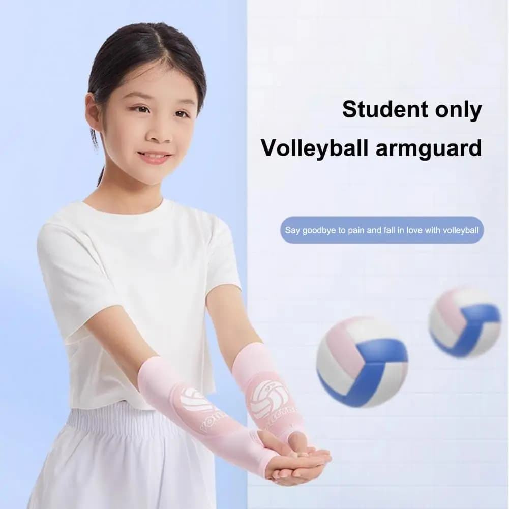 Manicotti imbottiti per braccio da pallavolo da 2 pezzi per adolescenti Tessuto traspirante in seta di ghiaccio Imbottitura protettiva Protezione per il polso Manicotto per avambraccio indolore