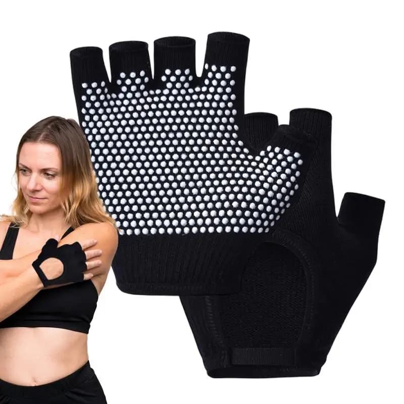 Guanti da yoga mezze dita 1 paio di guanti da yoga per protezione delle mani per le donne Allenamento della forza Guanti ergonomici Traspiranti per lo sport