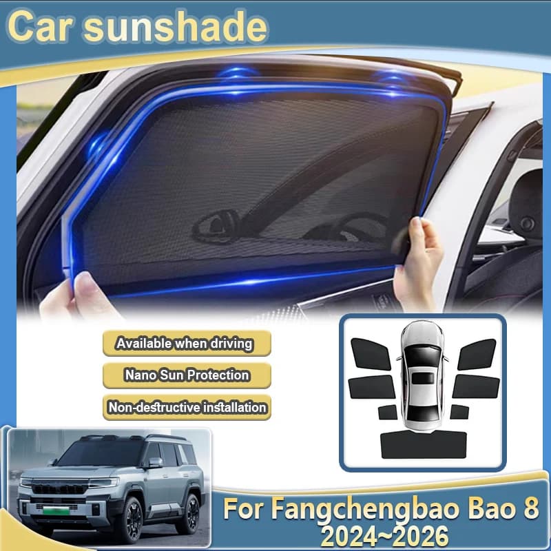 Per Fangchengbao Bao 8 Leopard 8 Denza B8 2024 2025 2026 Finestra di automobile Parasole Maglia Parasole Scudo Parabrezza Tenda Ricambi Auto