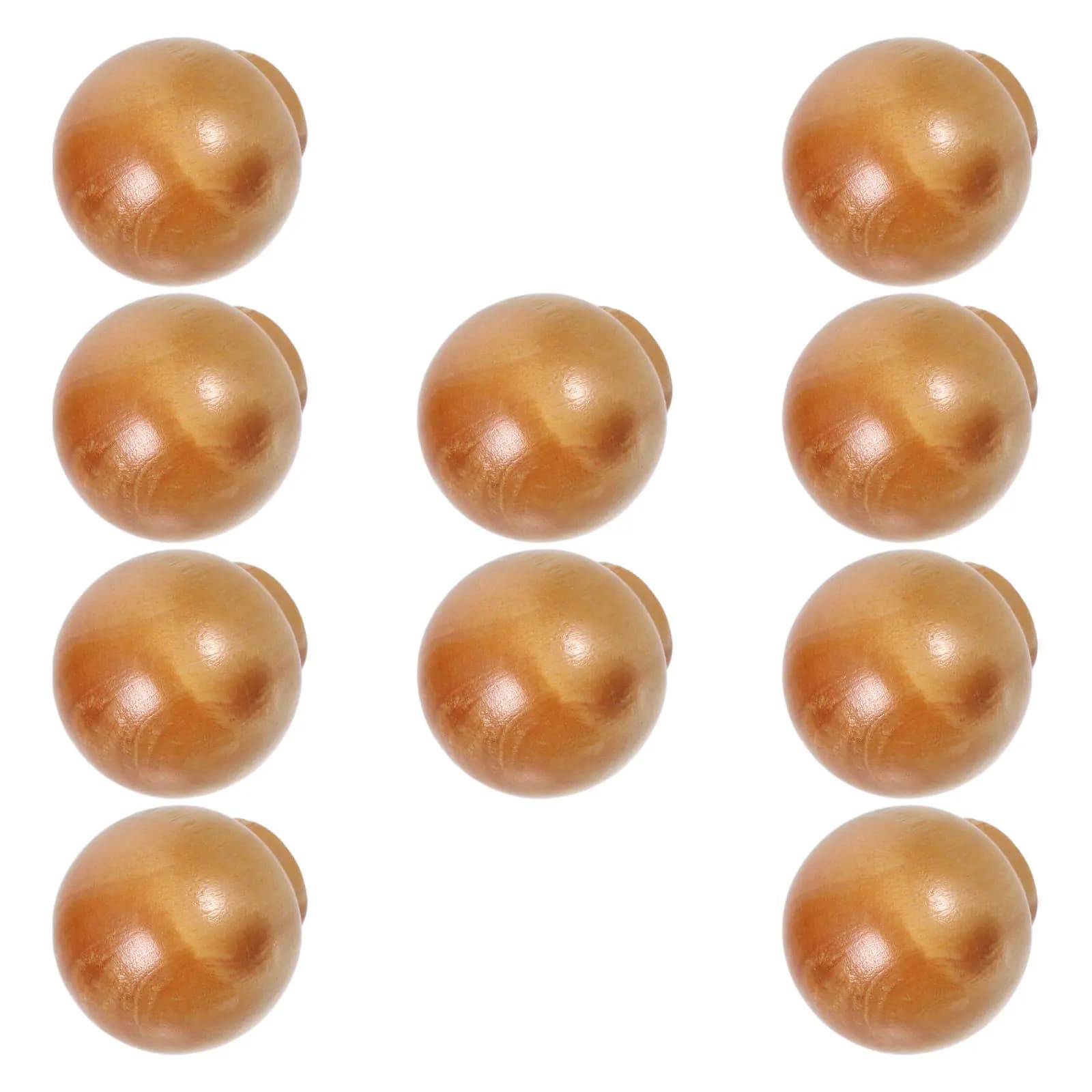 10 Pezzi Maniglie per Mobili in Legno Naturale Massello, Pomelli Decorativi Moderni per Cassetti e Armadietti, Piccole Impugnature Ergonomiche