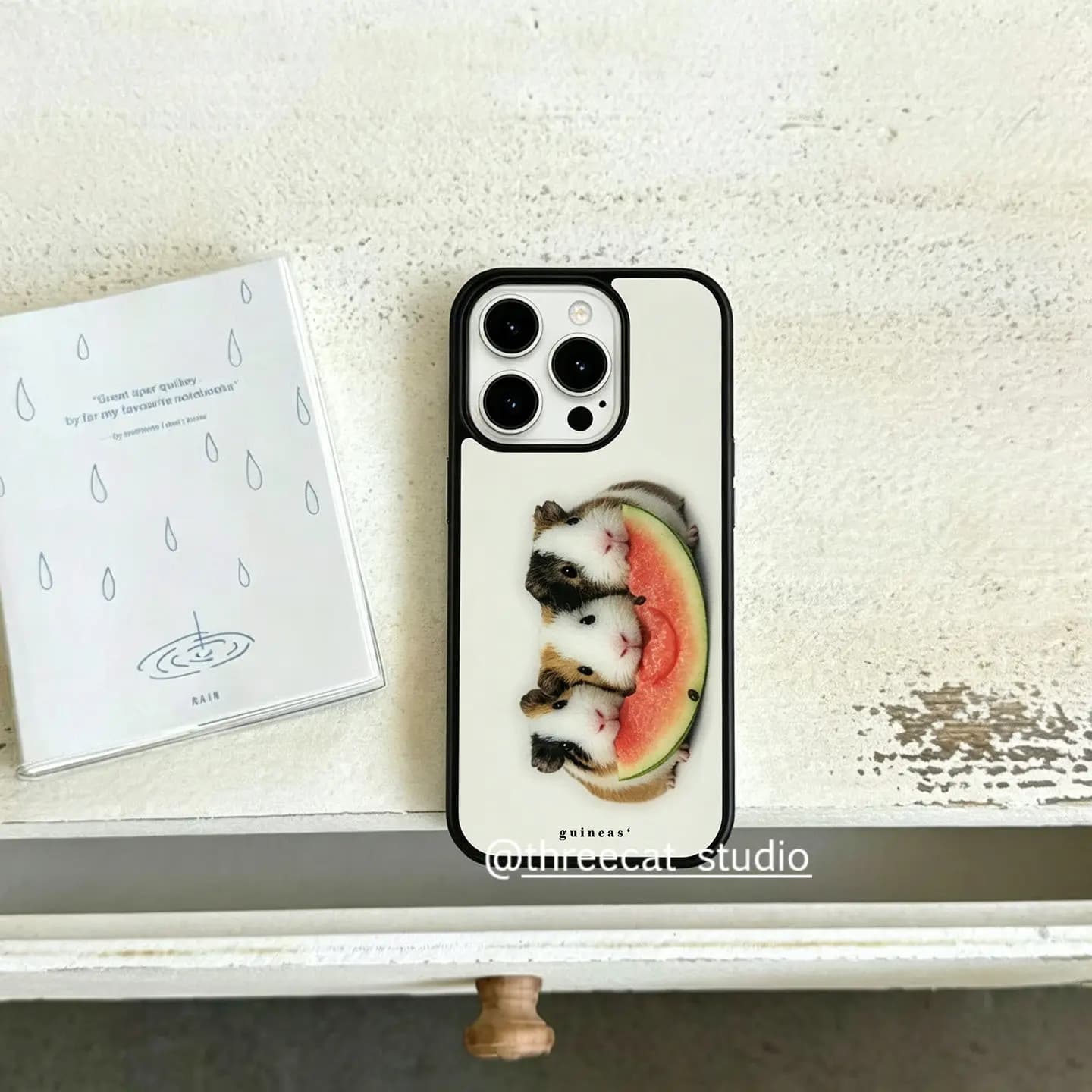 Korean Ins Guinea Pig Eat Watermelon Phone Case For iPhone 17 Air 16 Pro Max 15 14 Plus 13 12 11 Shockproof Silicone Back Cover