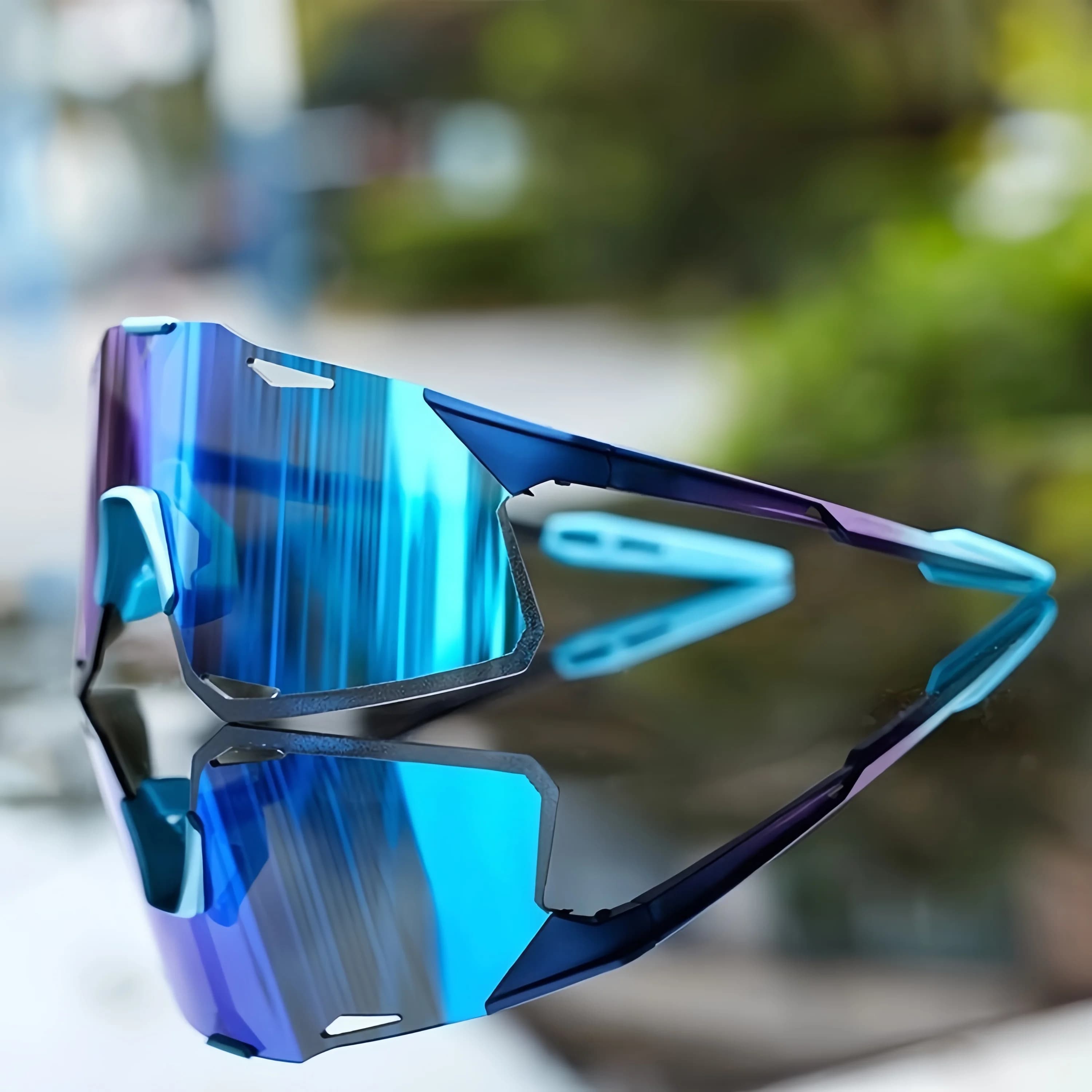 Occhiali da Ciclismo di Marca di Lusso, Protezione UV400, Occhiali da Sole Sportivi ad Alta Definizione, Antiabbagliamento, Montatura Leggera