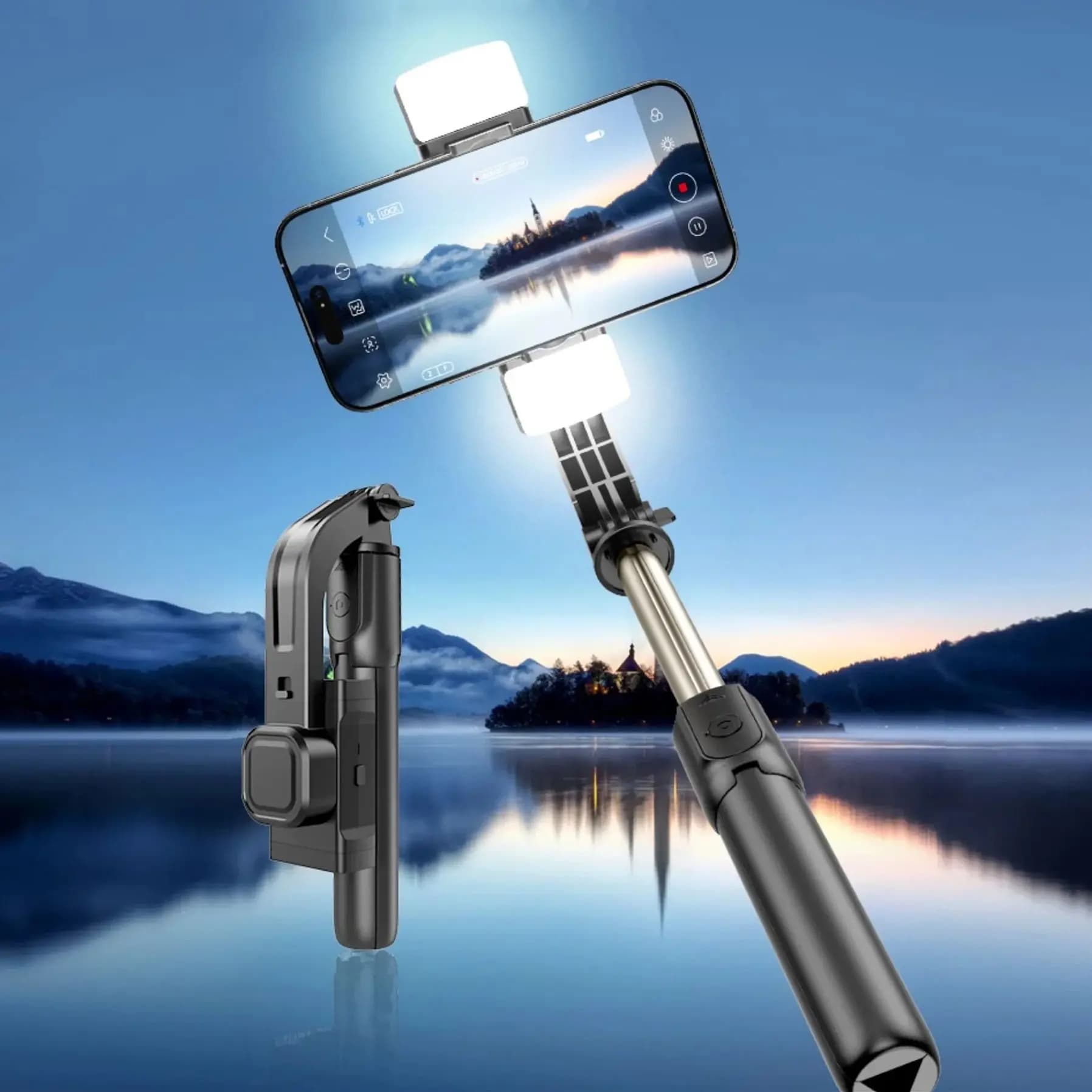 Stabilizzatore Gimbal a 1 Asse per Smartphone 360 ° Treppiede per Selfie con Rotazione e Stabilizzazione Video per Cellulari iPhone e Android