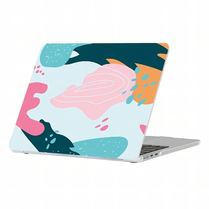 Abstract Color Block Hard PC Case For MacBook Air Pro M1 M2 Slim Heat Dissipation Anti-Scratch Snap On Laptop Protective Cover
