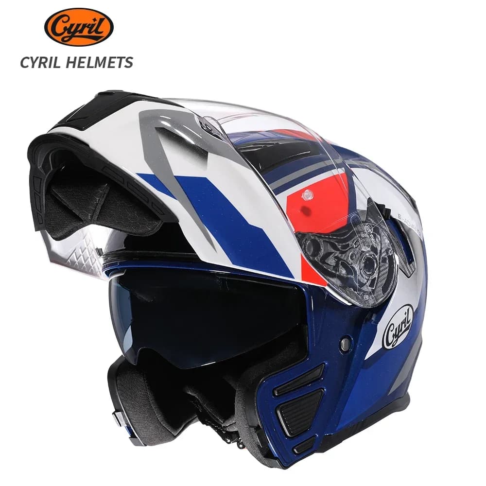Cyril Caschi da corsa integrali Casco da moto con doppia visiera casco abatible para motocicleta Accessori Casco sportivo da moto