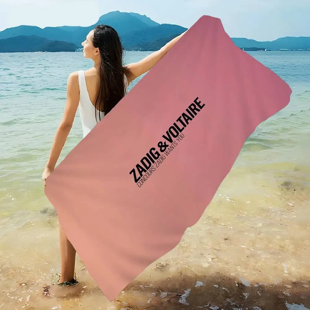 Asciugamano da Spiaggia Classico di Moda Z-Zadig V-Voltaire, Morbido Panno per il Bagno, Regalo per Bambini, per Viaggi, Campeggio, Palestra