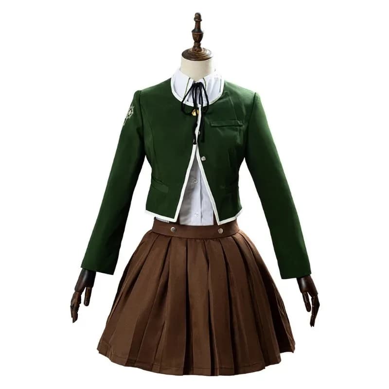 Anime Danganronpa Chihiro Fujisaki costume cosplay JK uniforme scolastica marrone abiti gonna a pieghe set costumi dea;2,c'4,h.
