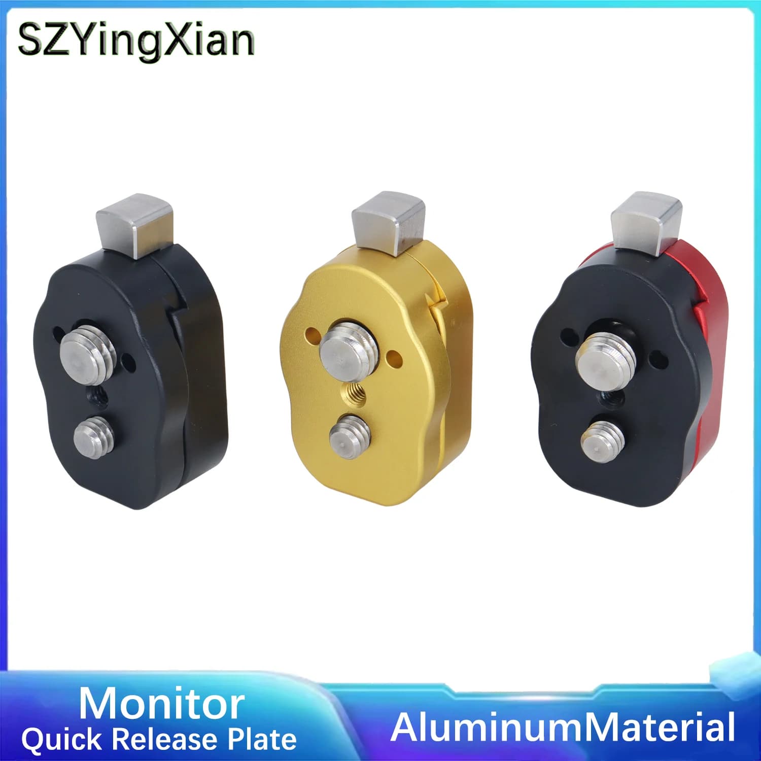 Mini field monitor quick release plate for LCD monitor magic arm camera with LED light camera 3/8 screw M3 positioning pin