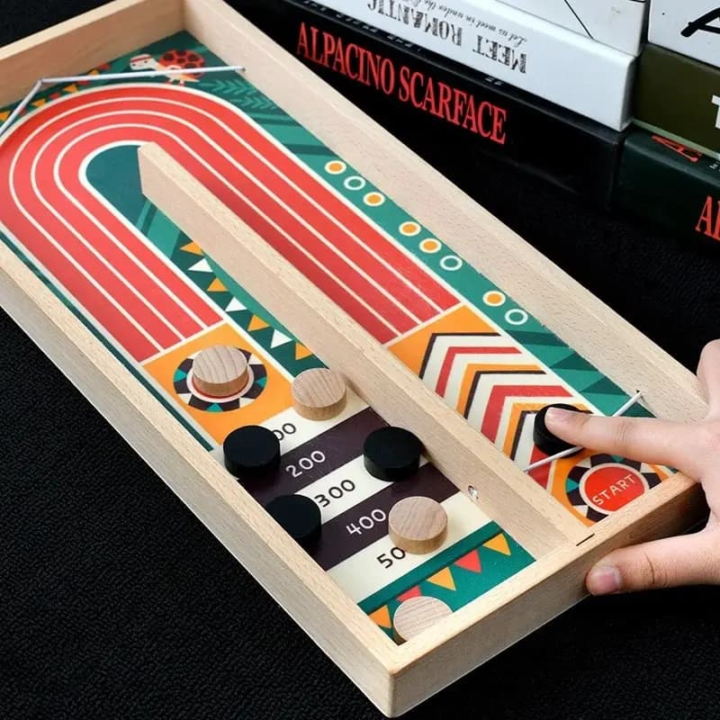 Tavolo da scacchi con rimbalzo in legno per due persone, regalo per bambini, divertente gioco interattivo genitore-figlio, regalo di Natale