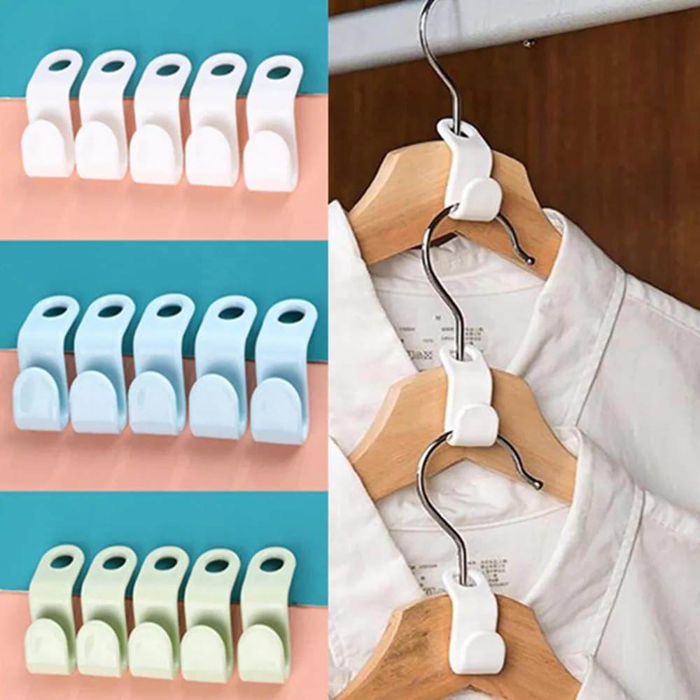 30/60pcs Hangers Hooks for Connectors Waterfall Hooks Locks for Bedroom Hooks Space Saving Connection Hooks Organizer Clothes