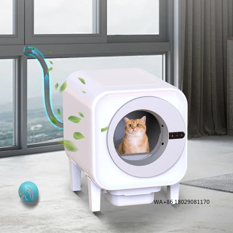 Scatola per gatti Dispositivo in plastica controllato da app con funzione facile da pulire Lettiera elettrica automatica autopulente