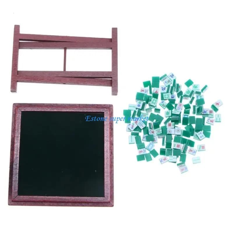 090B Educational Doll House Miniatures Mahjong Tiles Set Toy Pretend Play Toy