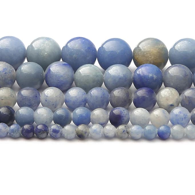 Perline rotonde in pietra acquamarina blu naturale, sfuse, 4/6/8/10/12 mm, scegli la misura, per la creazione di gioielli, bracciali, collane, orecchini, accessori