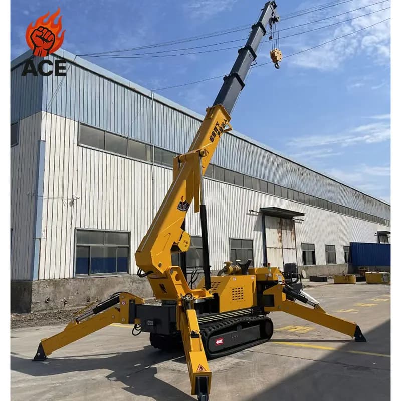 Hot Sale 3 ton 5 ton 10 ton Mini Crawler Crane EURO5 mini spider crane Hydraulic Telescopic Boom diesel spider crane with remote