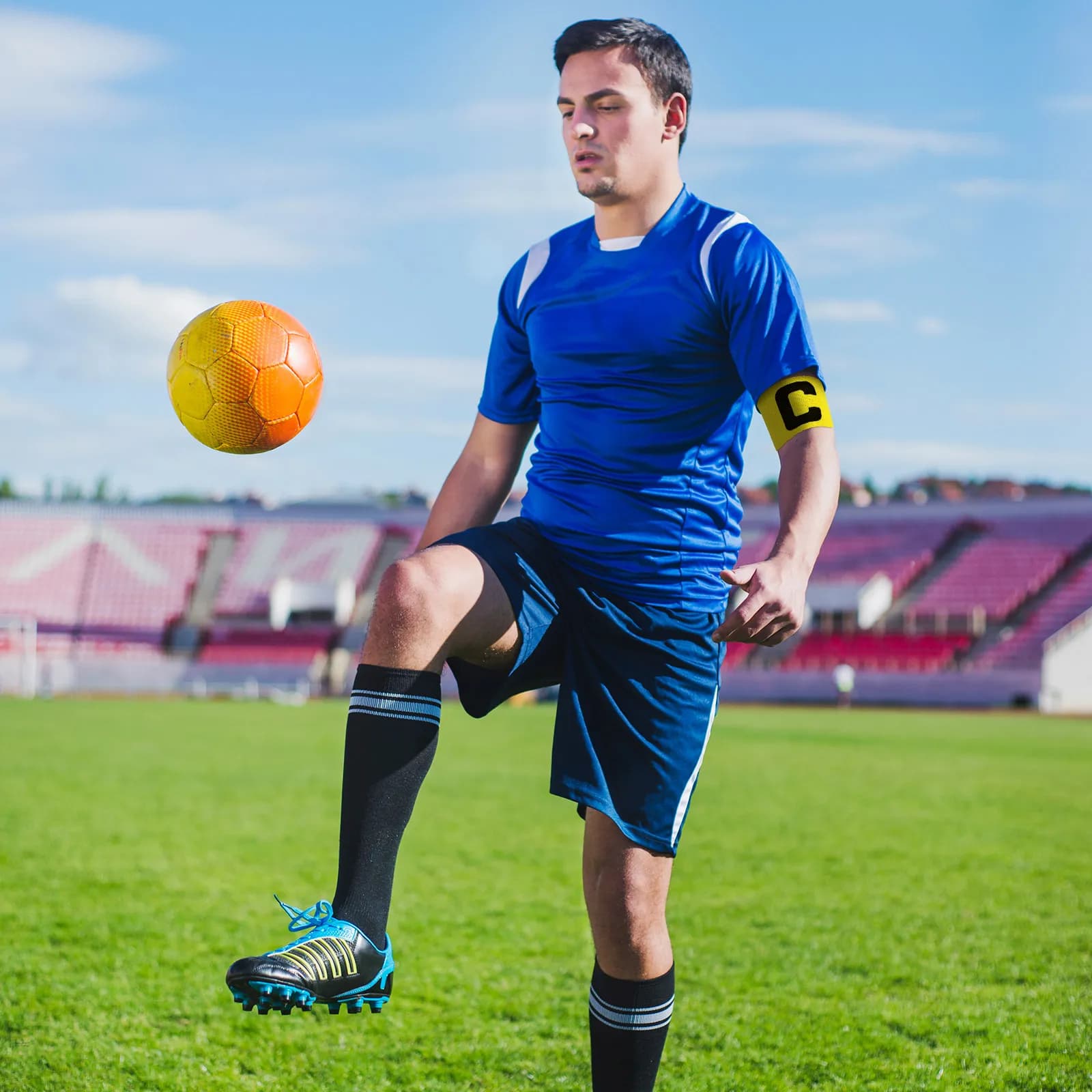 3 captain straps for football in adjustable and wear-resistant elastic nylon for team and basketball sports