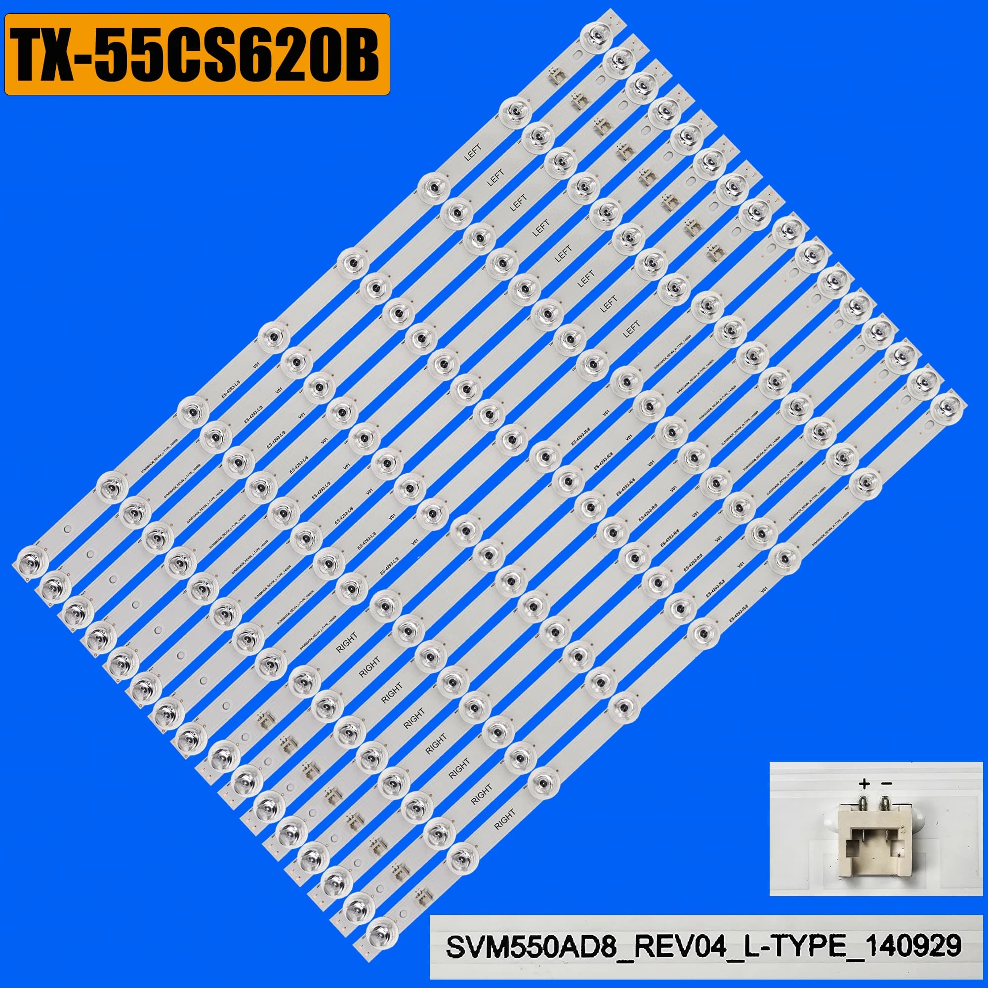 Striscia di retroilluminazione a LED per SVM550AD8 TX-55CS620B TX-55CS520B TX-55CS630E TH-55CS610A TX55CS620B TX55CS520B TX55CS630E TH55CS610A