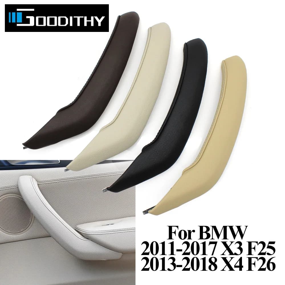 LHD RHD Car Interior Passenger Door sinistra destra maniglione copertura esterna in pelle Trim per BMW X3 X4 F25 F26 2010-2016