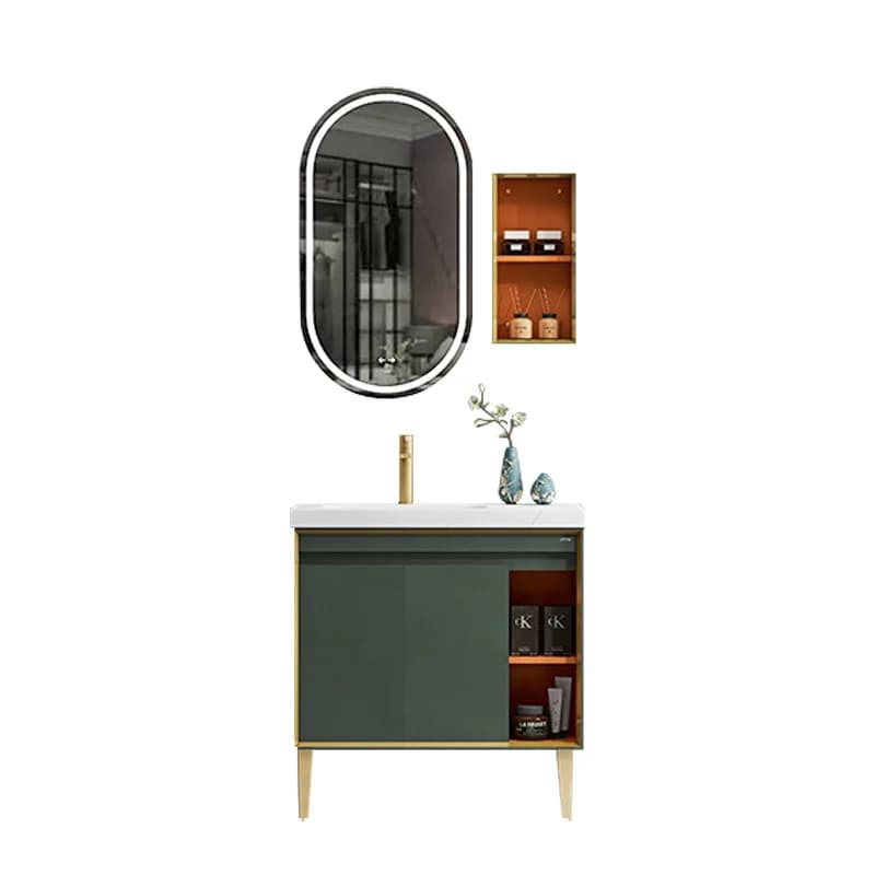 Mobile da bagno, mobile lavabo semplice con lastra di roccia, lavabo combinato per piccoli appartamenti, mobiletto con specchio per lavabo