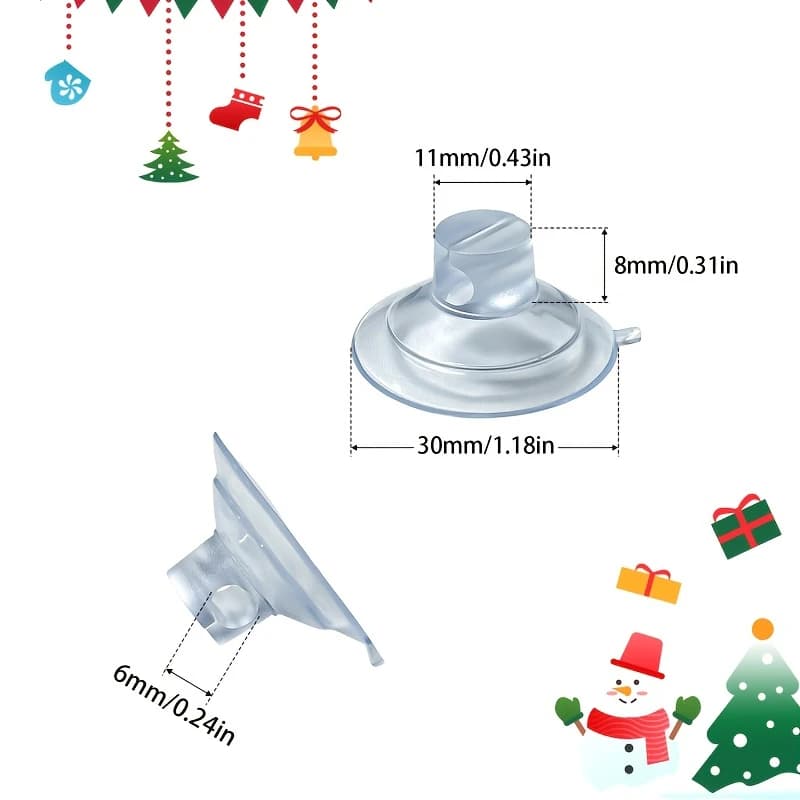 20pcs 30mm Suction Cup Cable Holder Suction Cups With Holes Sucker Pads With Hole Light String For Glass Window Decor Cup hooks