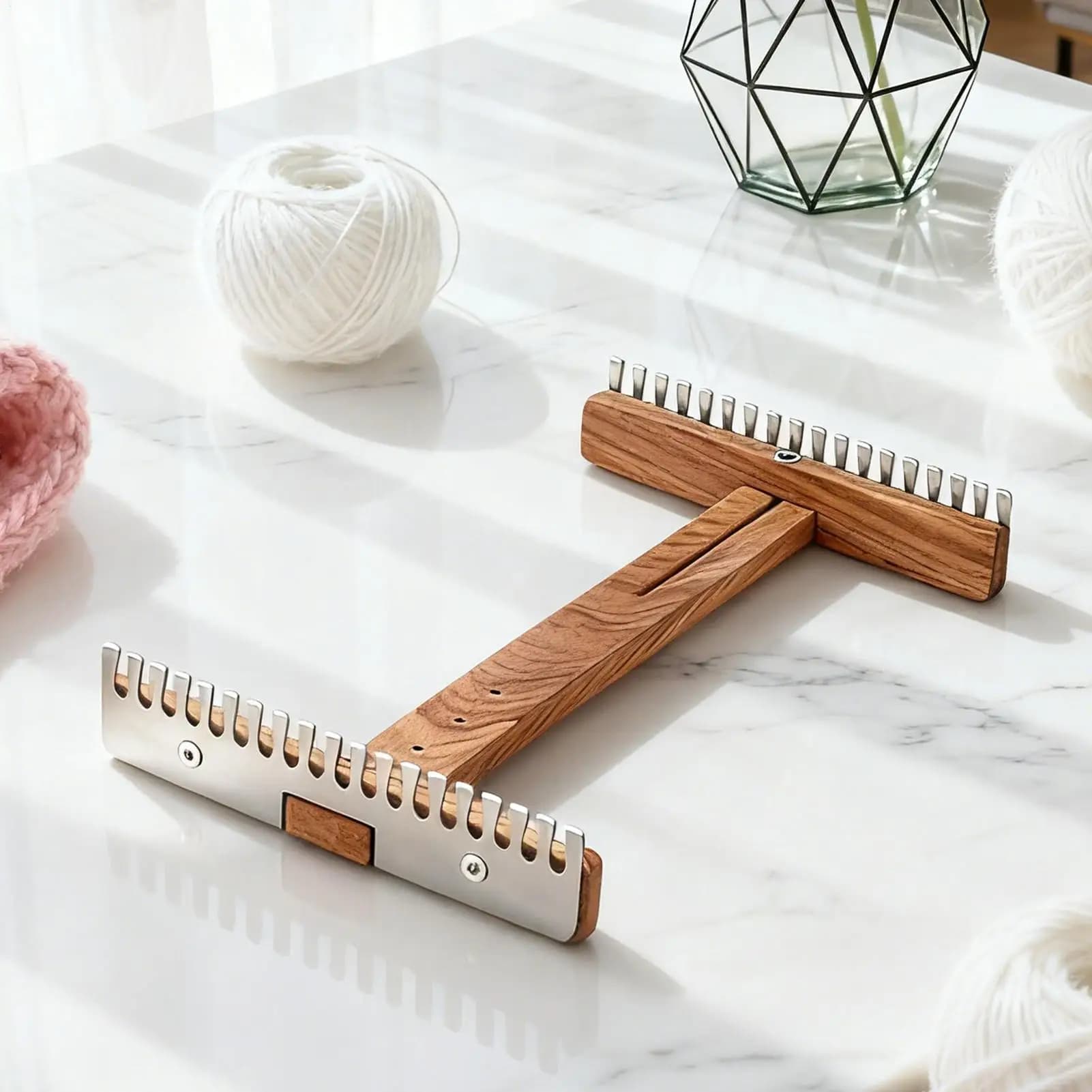 Weaving Loom Adjustable Wooden Frame Sewing Machine Knitting Loom For Home School Art Class Workshop Studio Family Gathering